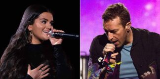 Selena Gomez joins Chris Martin on stage during Coldplay concert