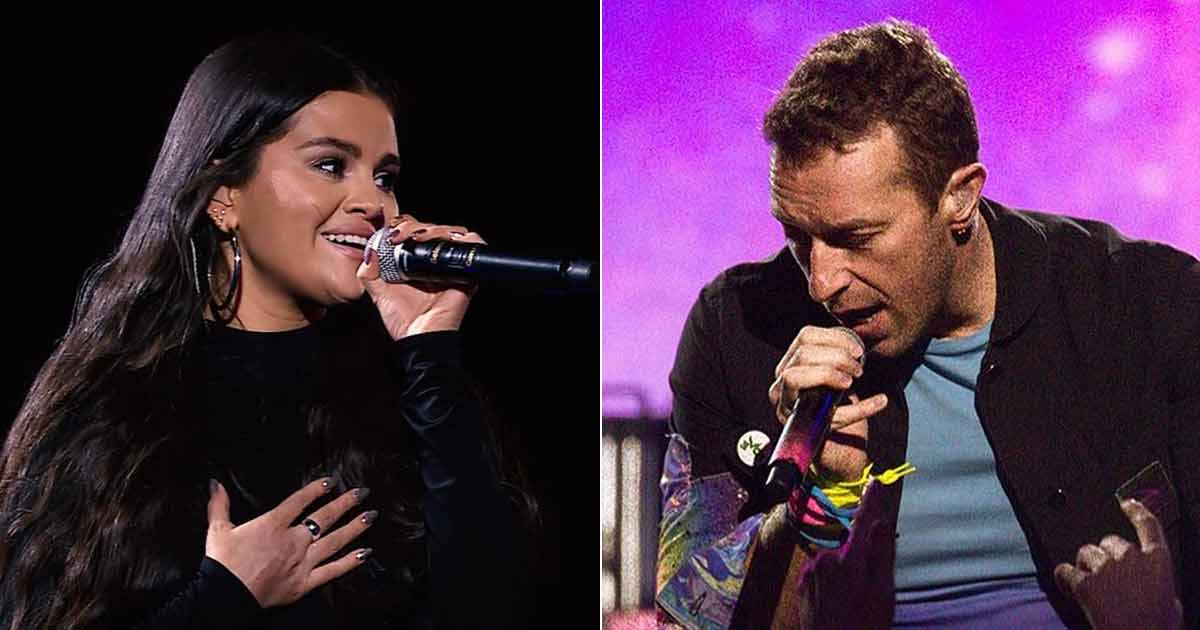 Selena Gomez joins Chris Martin on stage during Coldplay concert
