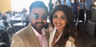Shilpa Shetty twins with husband Raj Kundra in mask, Internet has a field day