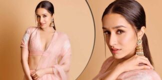 Shraddha Kapoor Proves ‘Why Burn A Patakha When You Can Be One’ In This Graceful Plunging Neckline In Blush-Pink-Toned Lehenga With Minimal Embroidery, Check Out!