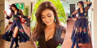Shweta Tiwari Once Proved She's A 'Santoor' Mom As Did A Spin In Heels Flaunting Her Toned Legs & Busty Assets In A Sheer Embroidered Cover-Up Shrug