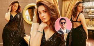 Tamannaah Bhatia Leaves Us Bewitched With S*xy Black Saree & Revealing Blouse As She Looks Just Like A Wow!