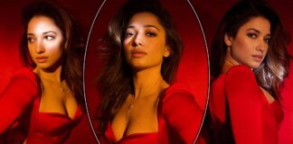 Tamannaah Bhatia Goes Classic With Red Dress Adding Own Sultry Spin With Bodice Top In New Pics, Check Out Pics That's Soaring Temperature!