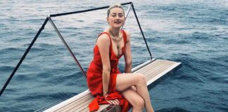 When Amber Heard Went Braless Underneath A Transparent White Dress, Leaving Nothing To Imagination As Flashed Her Assets Through It!
