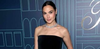 Gal Gadot In A Pair Of Blingy Pullover & Knee-High Boots