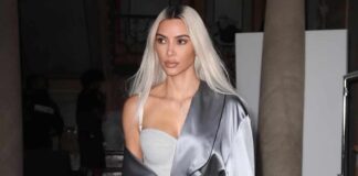 Kim Kardashian Sets The Red Carpet Of Swarovski X SKIMS Launch In A Bejewelled Two-Piece Dress