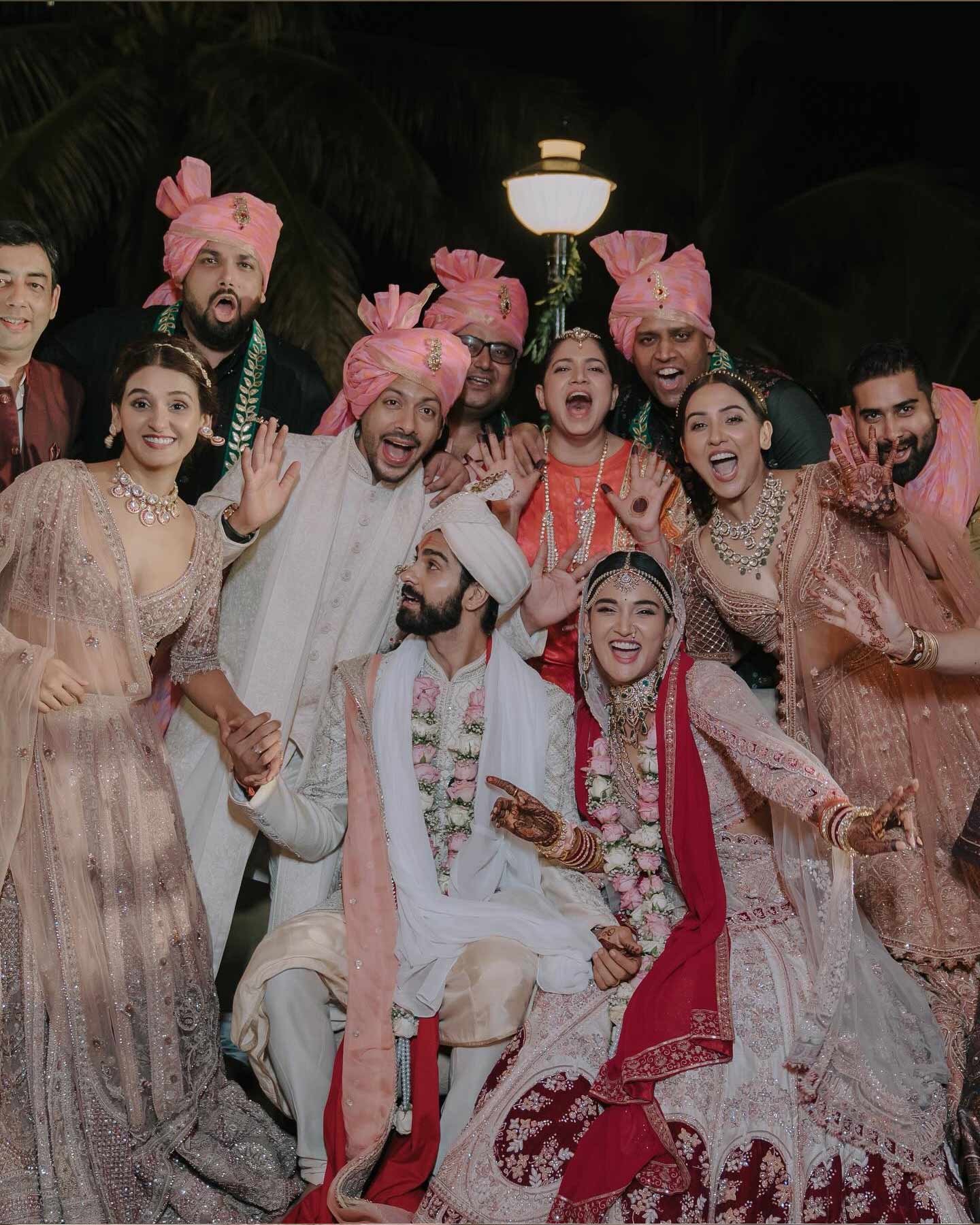 Newlyweds Pose With Sisters & Others 