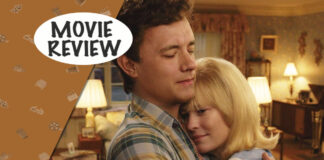 Tom Hanks and Robin Wright in a scene from the film Here, directed by Robert Zemeckis.