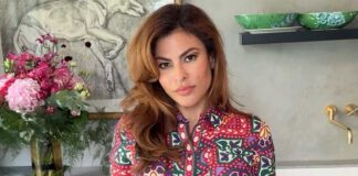 Eva Mendes discussing her career choices at a film premiere
