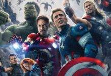 Scene from The Avengers film with the main cast, foreshadowing key plot points of Marvel’s Phase 2.