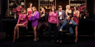 Vanderpump Rules cast celebrating at a bar, capturing the show's mix of drama and friendship.