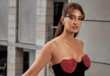 Disha Patani Looks Hot In A Cherry Red Attire