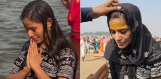 Poonam Pandey Goes "Sab Paap Dhul Gaye Mere" After Shahi Snan In Maha Kumbh