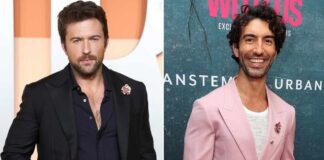 Did Brandon Sklenar wear same brooch as Justin Baldoni to Oscars party 2025