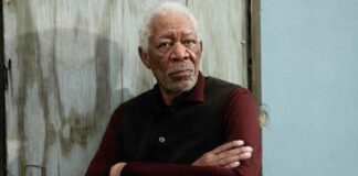 Morgan Freeman Wearing His Signature Gold Earring