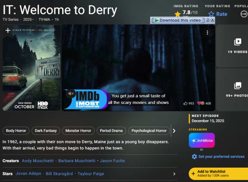 IT: Welcome to Derry vs Stranger Things 5 - IMDb Rating